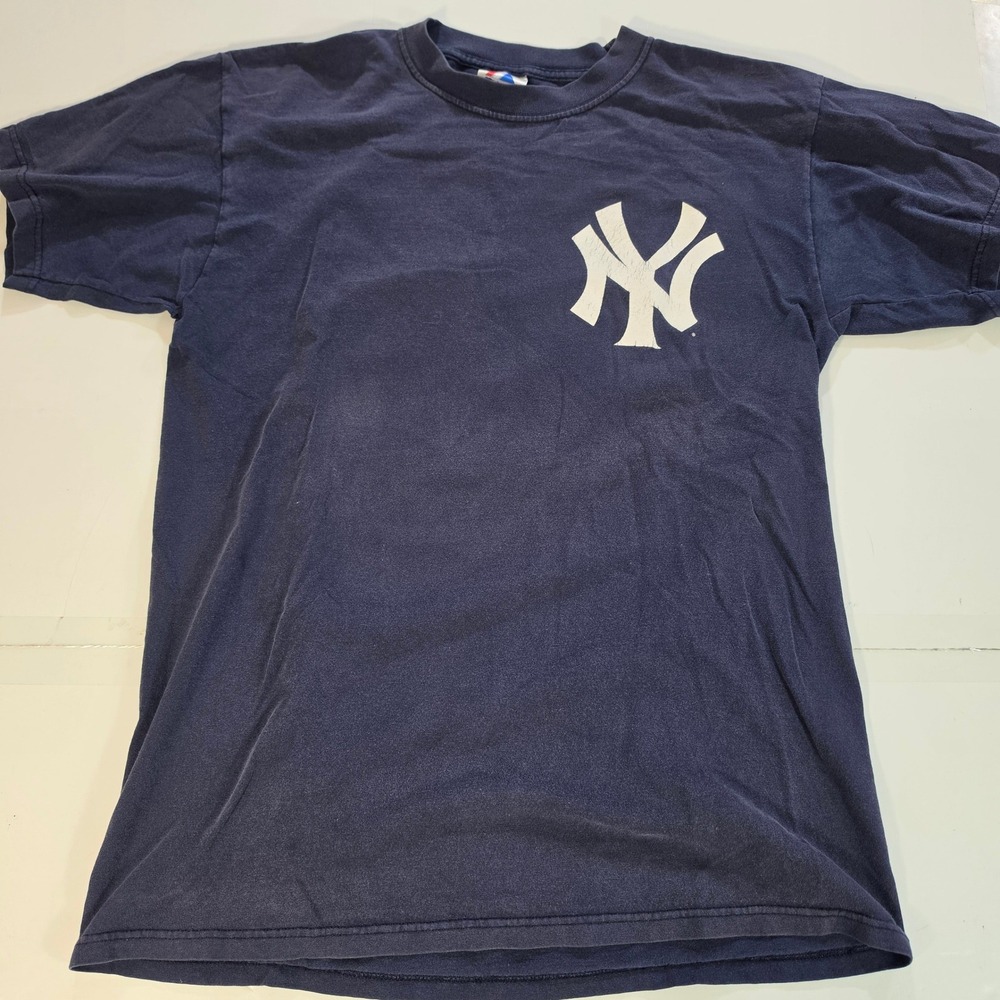 Vtg Majestic New York Yankees Jorge Posada 20 Navy Blue T-Shirt Mens Large MLB